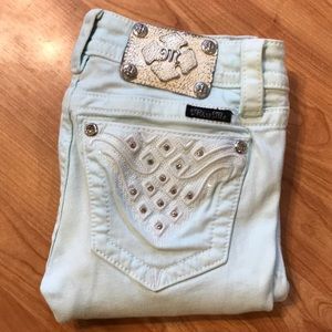 Miss Me Light Mint Skinny Jeans